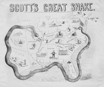 Il grande serpente di Scott, pubblicato a Cincinnati, 1861 da J. B. Elliott